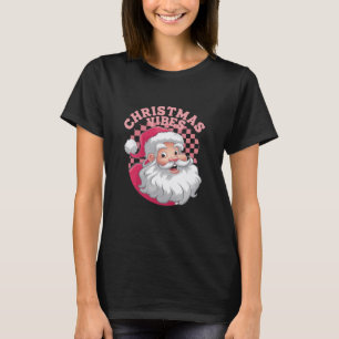 Vintage Retro Pink Santa Christmas T-Shirt