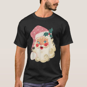 Vintage Retro Pink Santa Claus Christmas Xmas Men T-Shirt