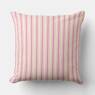 Vintage Retro Pink Ticking Striped Pinstripe Cushion