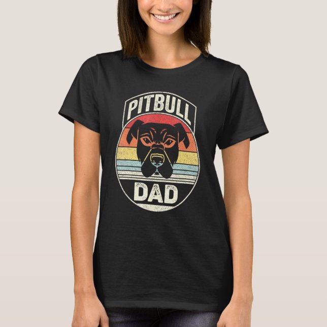 Vintage Retro Pit Bull Dad T-Shirt (Front)