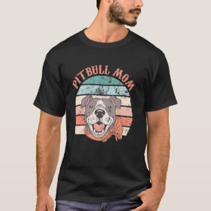 Vintage Retro Pitbull Mum Funny T-Shirt