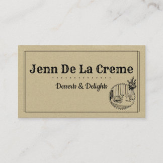Vintage Retro Place Setting Business Card