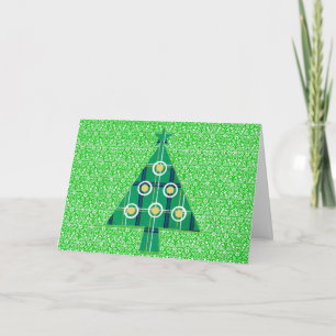 Vintage Retro Plaid Christmas Tree Card