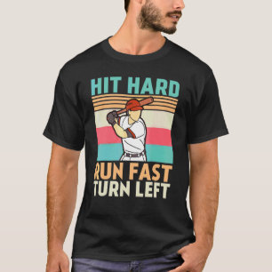 Vintage Retro Playing Baseball Hit Hard Run Fast T T-Shirt