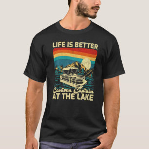 Vintage Retro Pontoon Captain At The Lake Premium T-Shirt