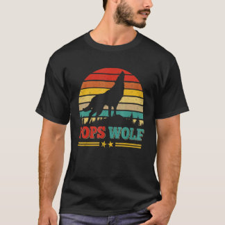 Vintage Retro Pops Wolf  Wolf  Family Father's Day T-Shirt
