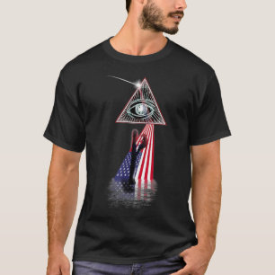 Vintage Retro Prism US Flag Arborist T-Shirt