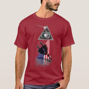 Vintage Retro Prism US Flag Electrician T-Shirt