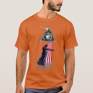 Vintage Retro Prism US Flag Frankenstein T-Shirt