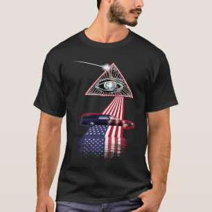 Vintage Retro Prism US Flag Hearse T-Shirt