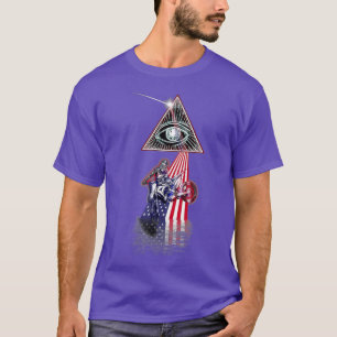 Vintage Retro Prism US Flag Motocross Bike T-Shirt