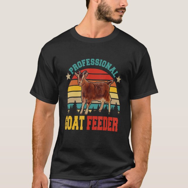 Vintage Retro Professional Goat Feeder  Farmer T-Shirt (Front)