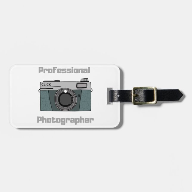 Vintage Retro Professional Photographer Camera Luggage Tag (Front Horizontal)