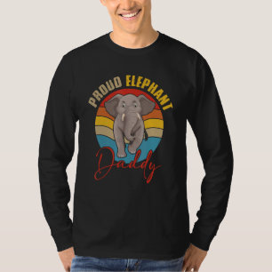 Vintage Retro Proud Elephant Daddy Matching Animal T-Shirt