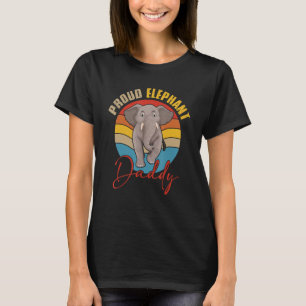 Vintage Retro Proud Elephant Daddy Matching Animal T-Shirt