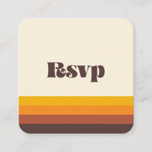 Vintage retro QR code RSVP response Enclosure Card