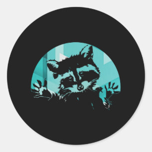 Vintage Retro Racoon Classic Round Sticker