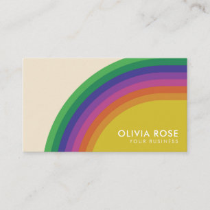Vintage Retro Rainbow Business Card