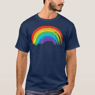 Vintage Retro Rainbow Classic Distressed Design T-Shirt