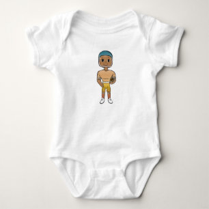 vintage retro rainbow football player ombre baby bodysuit