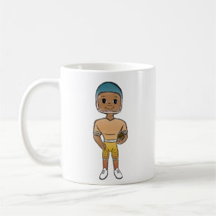 vintage retro rainbow football player ombre coffee mug
