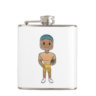 vintage retro rainbow football player ombre hip flask