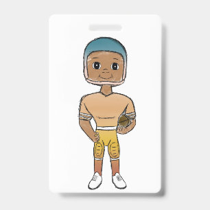 vintage retro rainbow football player ombre ID badge