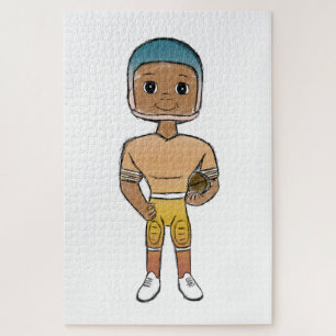 vintage retro rainbow football player ombre   jigsaw puzzle