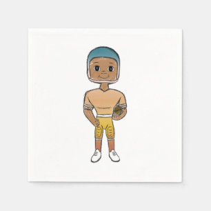 vintage retro rainbow football player ombre napkin