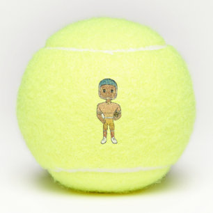 vintage retro rainbow football player ombre tennis balls