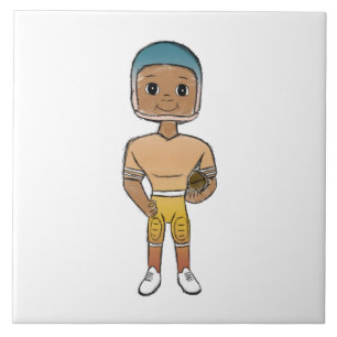 vintage retro rainbow football player ombre   tile