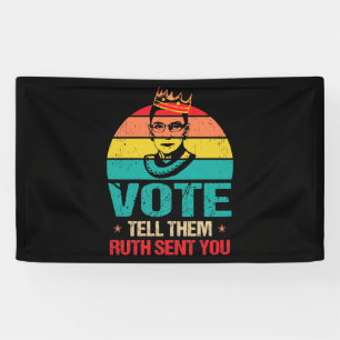 Vintage Retro RBG, VOTE & Tell them Ruth Sent You Banner