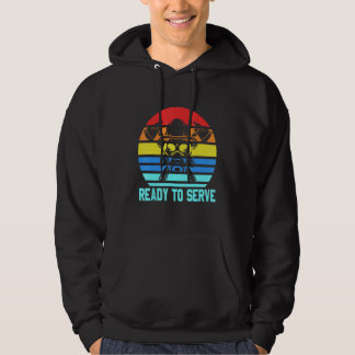 Vintage Retro Ready To Serve Firefighter Present Hoodie