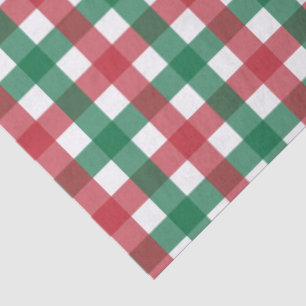 Vintage Retro Red and Green Plaid Tissue Paper