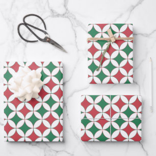 Vintage Retro Red and Green Plaid Wrapping Paper Sheet