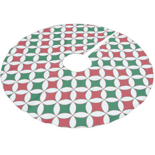 Vintage Retro Red and Green Square Plaid Brushed Polyester Tree Skirt