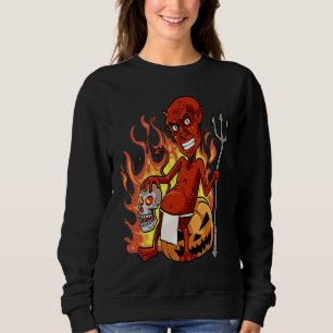 Vintage Retro Red Devil  Red Devil Halloween Sweatshirt