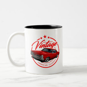 Vintage Retro Red GTO Two-Tone Coffee Mug