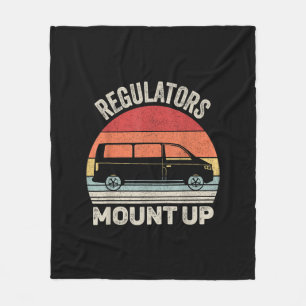 Vintage Retro Regulators Mount Up Funny Mum Fleece Blanket