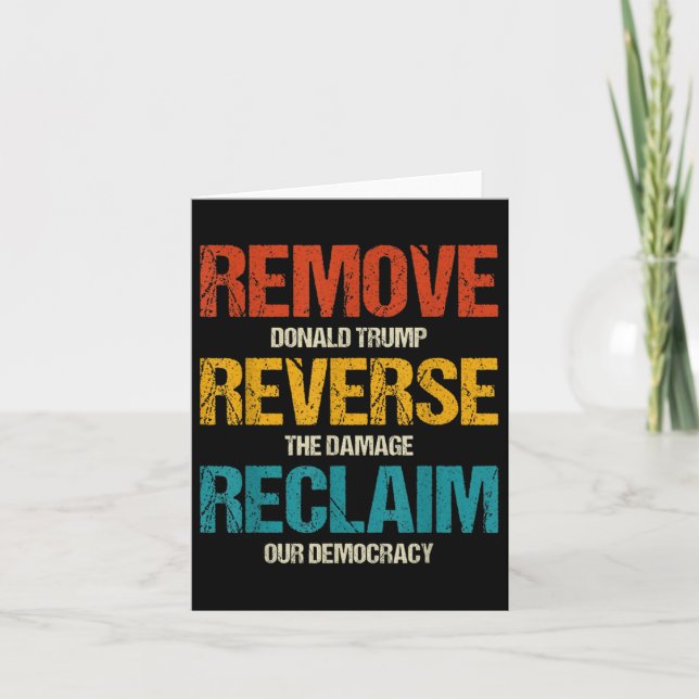 Vintage Retro Remove Reverse Reclaim Protest  Card (Front)