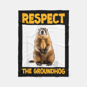 Vintage Retro Respect The Groundhog Holiday _ Mens Fleece Blanket
