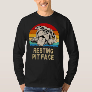 Vintage Retro Resting Pit Face Funny Pittie For Wo T-Shirt