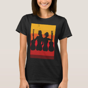 Vintage Retro Rock & Roll Music And Woman Guitar L T-Shirt