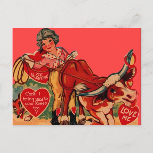 Vintage Retro Rodeo Valentine Card (Front)