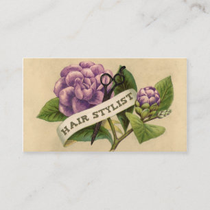 vintage retro rose golden hairstylist hair stylist business card