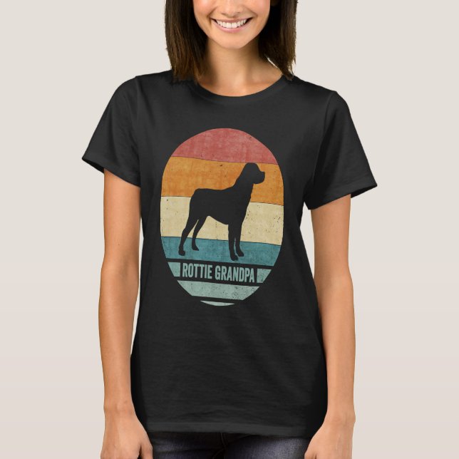 Vintage Retro Rottweiler Grandpa Rottie Silhouette T-Shirt (Front)