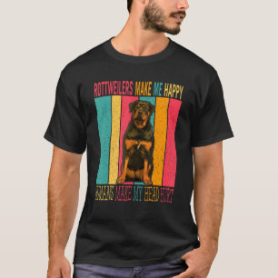 Vintage Retro Rottweilers Make Happy Humans Make H T-Shirt