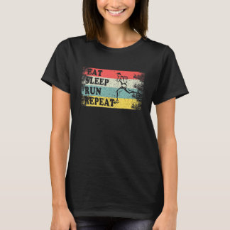 Vintage Retro  Running Runner Eat Sleep Run Repeat T-Shirt