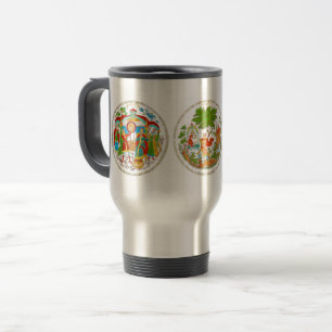 Vintage Retro Russian Fairy Tale Fantasy Colourful Travel Mug