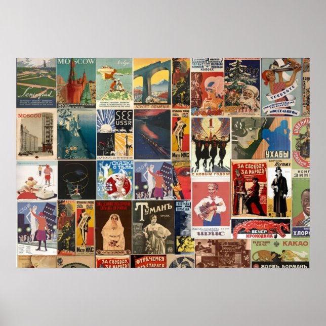 Vintage retro Russian movie  collage Soviet Poster (Front)